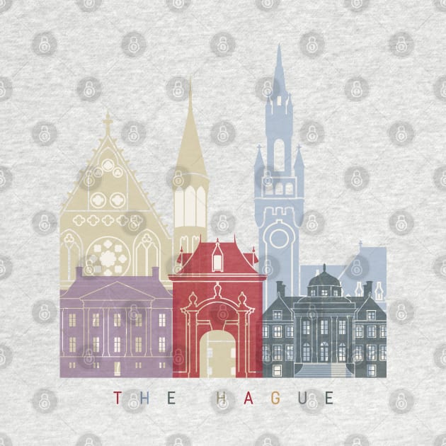 The Hague skyline poster by PaulrommerArt